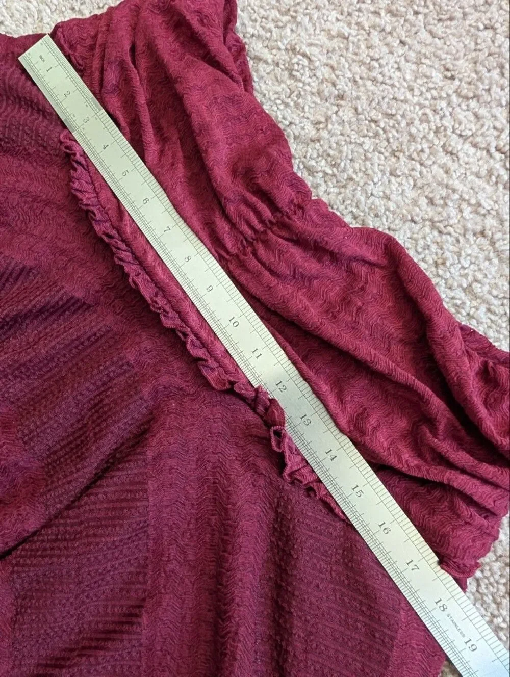 Urban Outfitters Womens Burgundy Red Cropped Ruffled Fairy Mini Skirt Medium